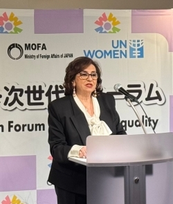 Executive Director of UN Women Dr. Bahous is delivering her speech