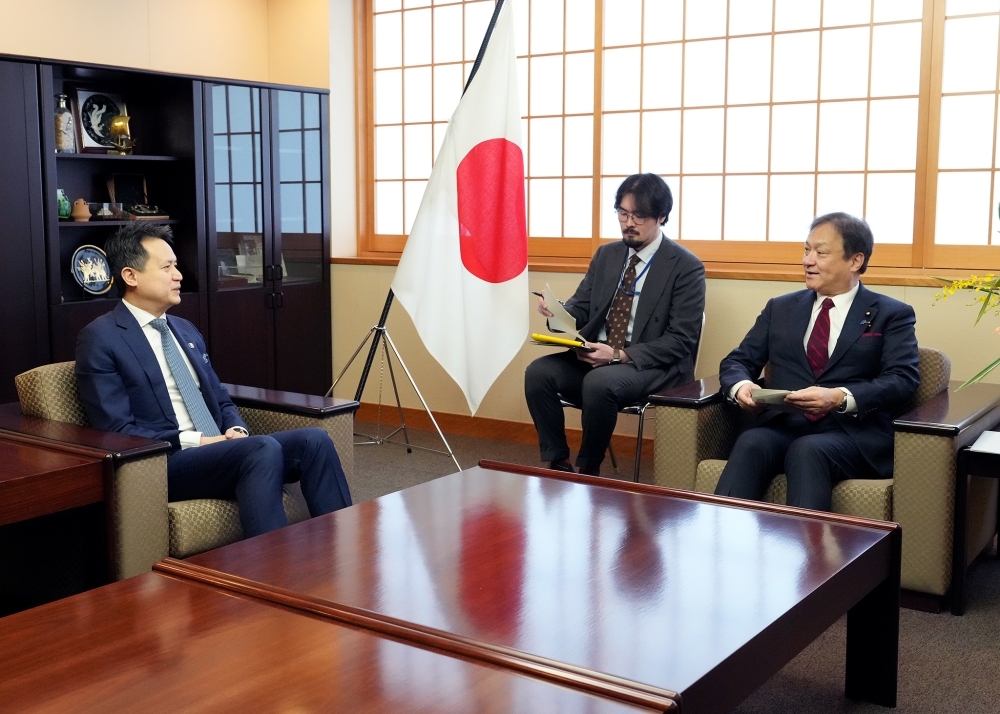 Meeting between State Minister HORII and Mr. Tang, Director General of WIPO
