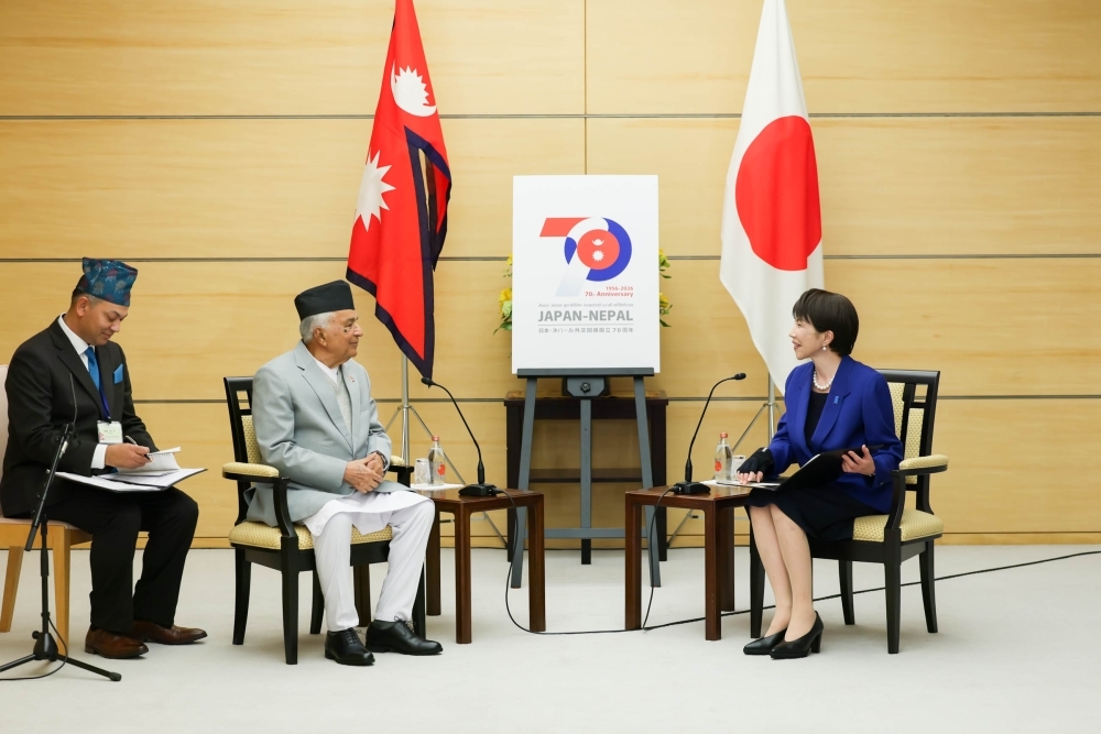 Prime Minister TAKAICHI and President Paudel during their meeting