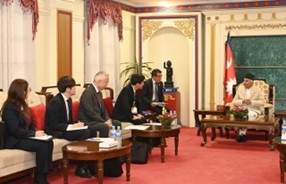 Exchange of Views between Parliamentary Vice-Minister Shimada and President Paudel of Nepal