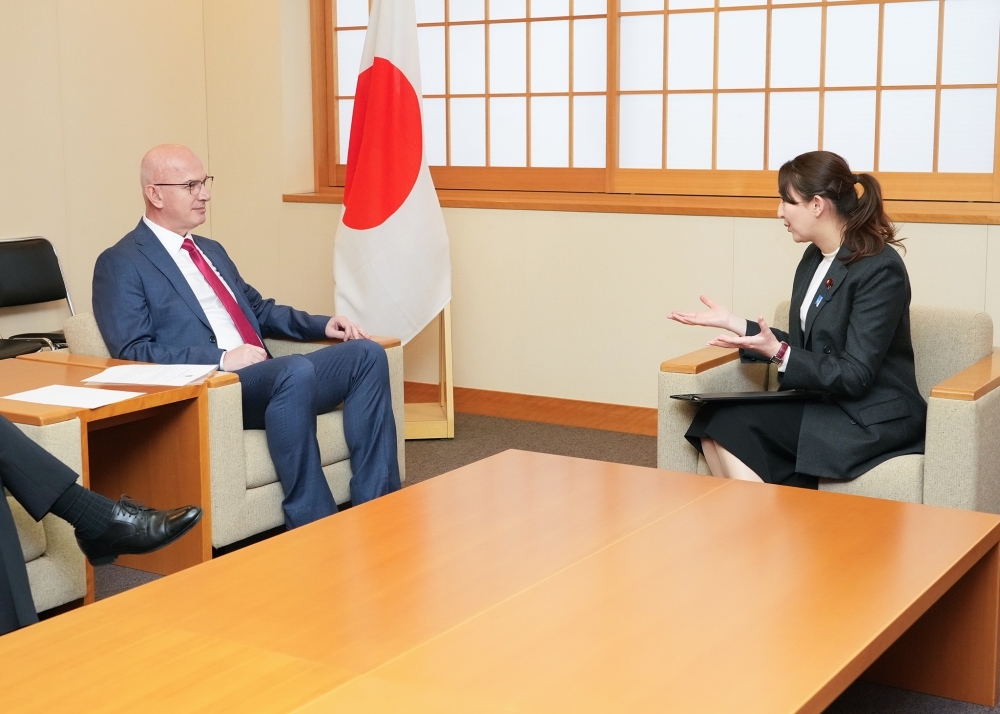 Parliamentary Vice-Minister ERI talking with Ambassador Kiçmari