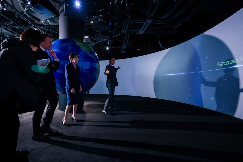 The two leaders briefed on Astroscale's activities in on-orbit servicing including space debris removal