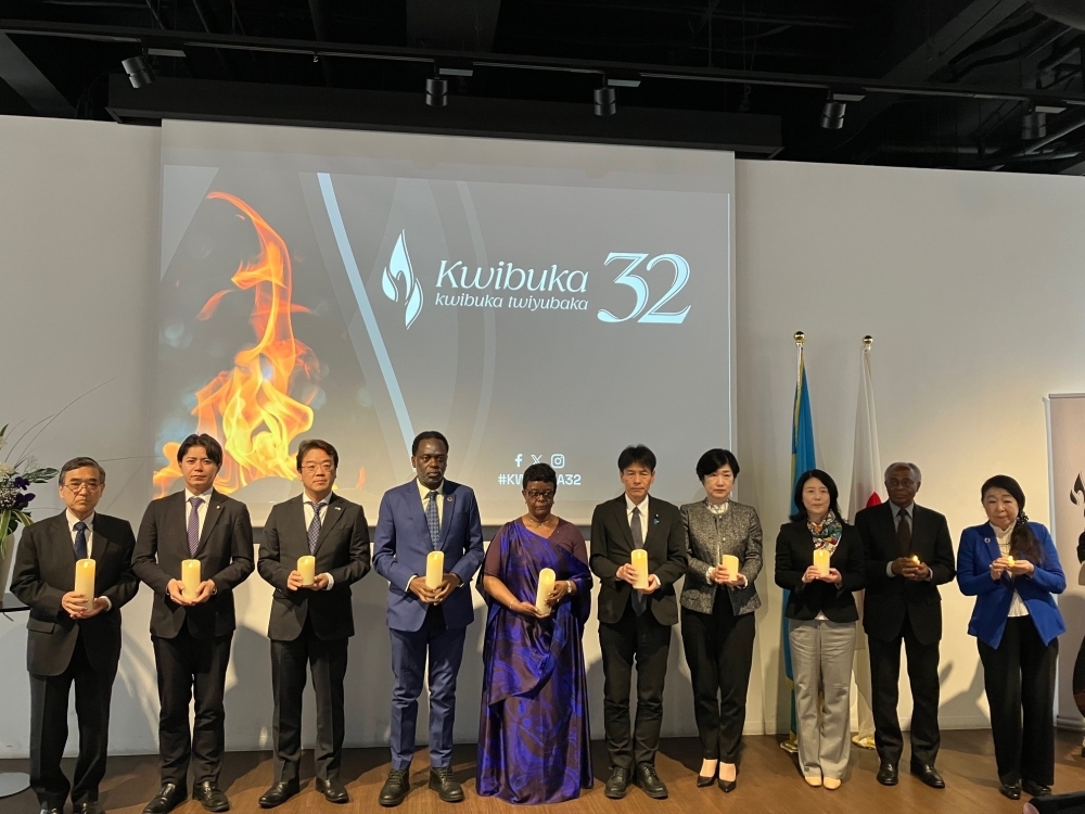 Attendees of Commemoration of the Genocide on the stage