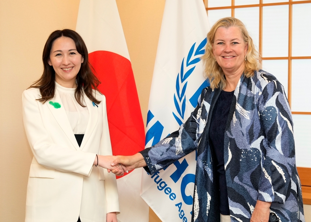 Parliamentary Vice-Minister ERI shaking hands with Ms. Clements, UNHCR