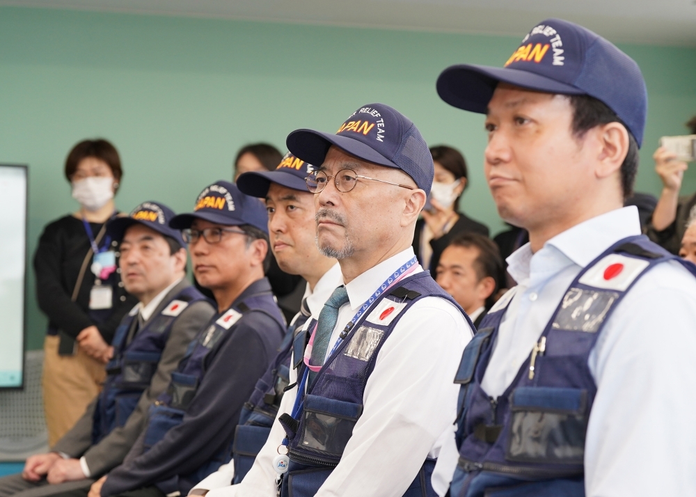 The Japan Disaster Relief Expert Team attending the formation ceremony