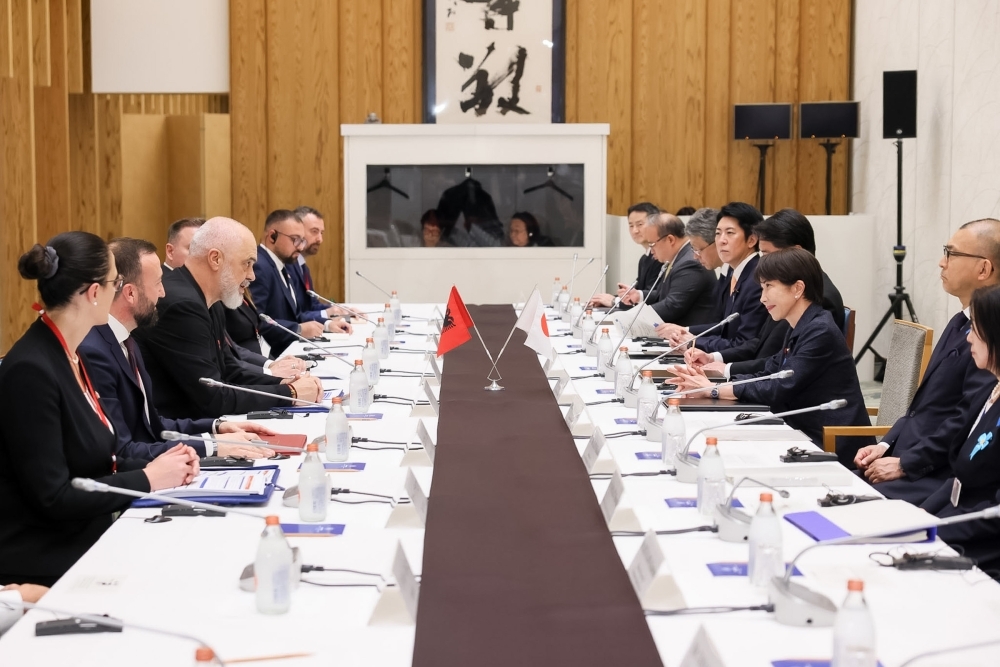 The two leaders holding a summit meeting