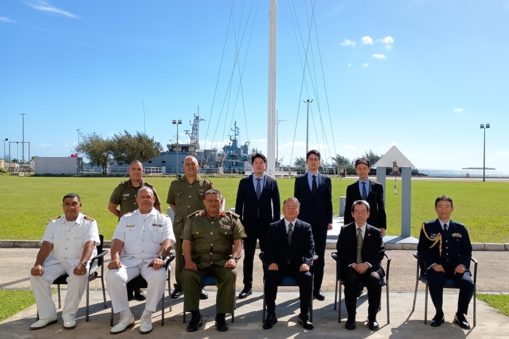 Group photo with Brigadier Lord Fielakepa, Chief of the Defence Staff, His Majesty’s Armed Forces and others
