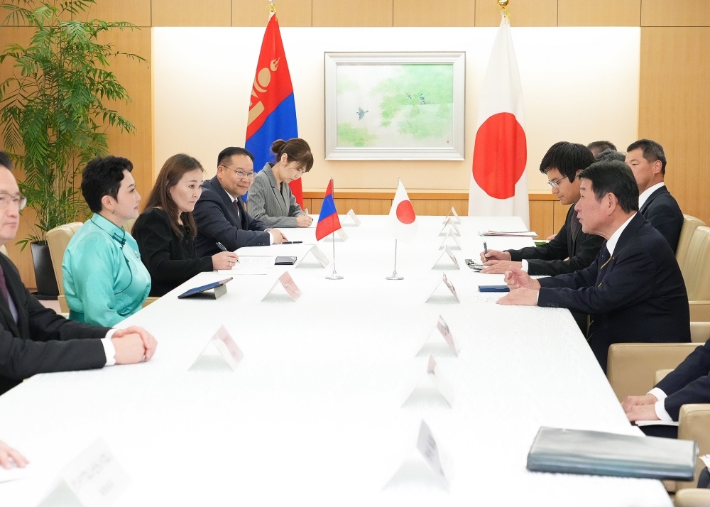 The two ministers holding a meeting