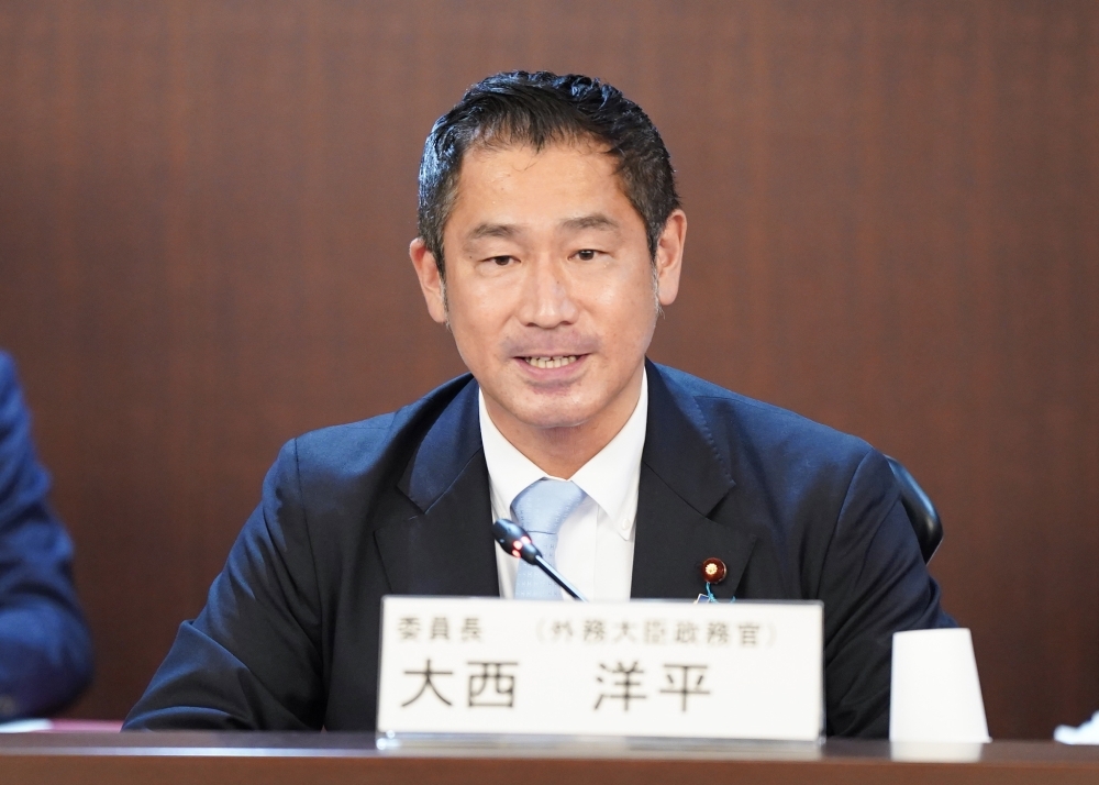 Parliamentary Vice-Minister ONISHI speaking at the committee