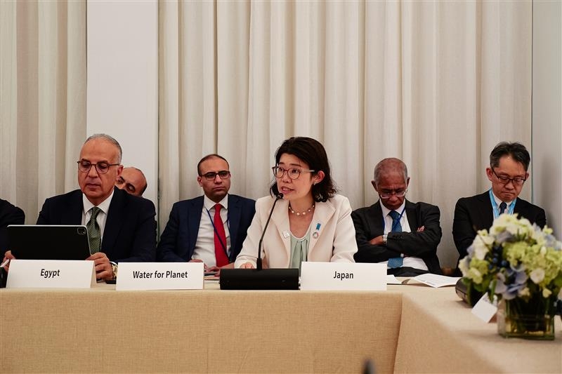 State Minister KUNIMITSU speaking at the Ministerial Roundtable of the 2026 UN Water Conference Co-chairs of the Interactive Dialogues