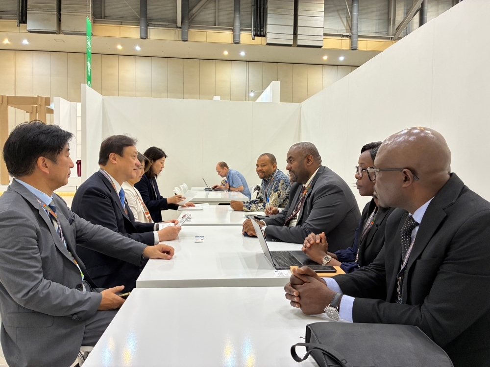 State Minister Horii holding a meeting with representatives of the committee member states