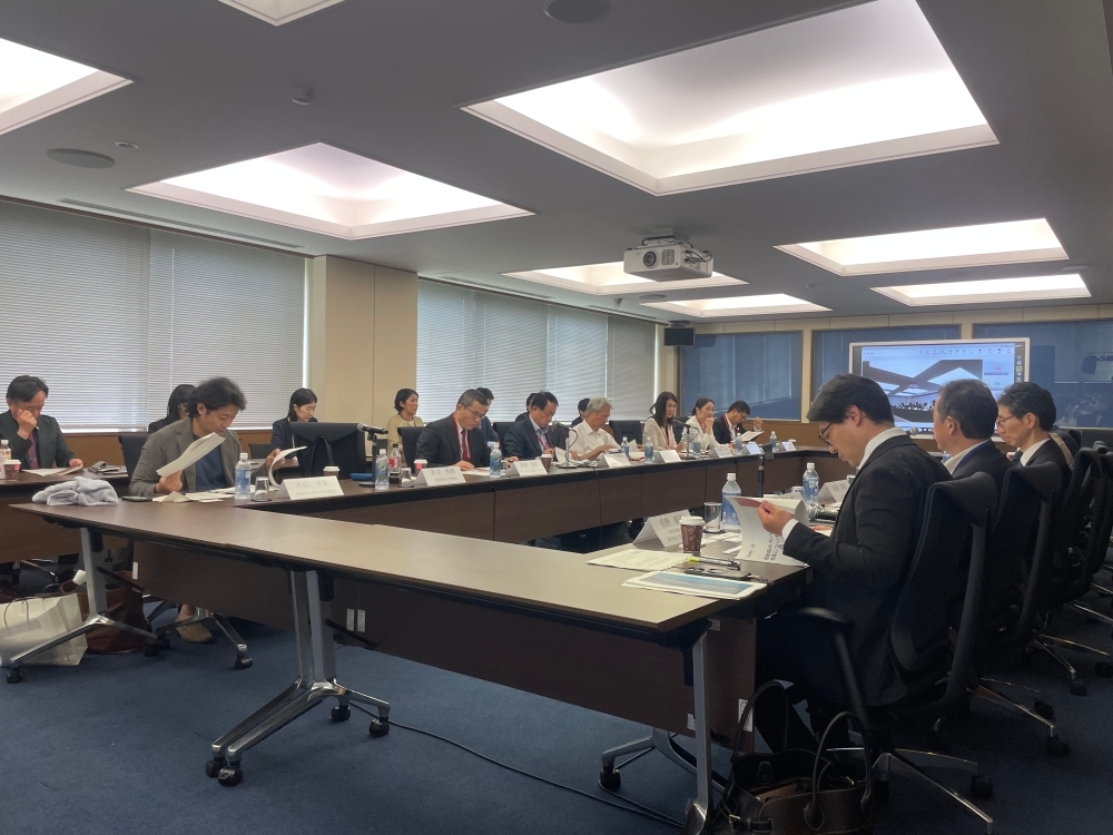 The situation at the third meeting of the expert panel (Photo facing the TV monitor)
