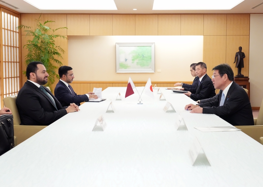 Exchange of views between Foreign Minister MOTEGI and H.E. Dr. Mohammed bin Abdulaziz Al Khulaifi, Minister of State at the Ministry of Foreign Affairs of Qatar