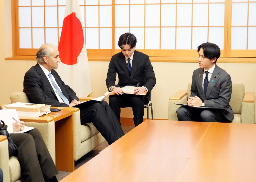 Exchanging of Views between Parliamentary Vice-Minister OZORA and H.E. Mr. Alnaas, Charge d'Affaires of the Embassy of Libya in Japan