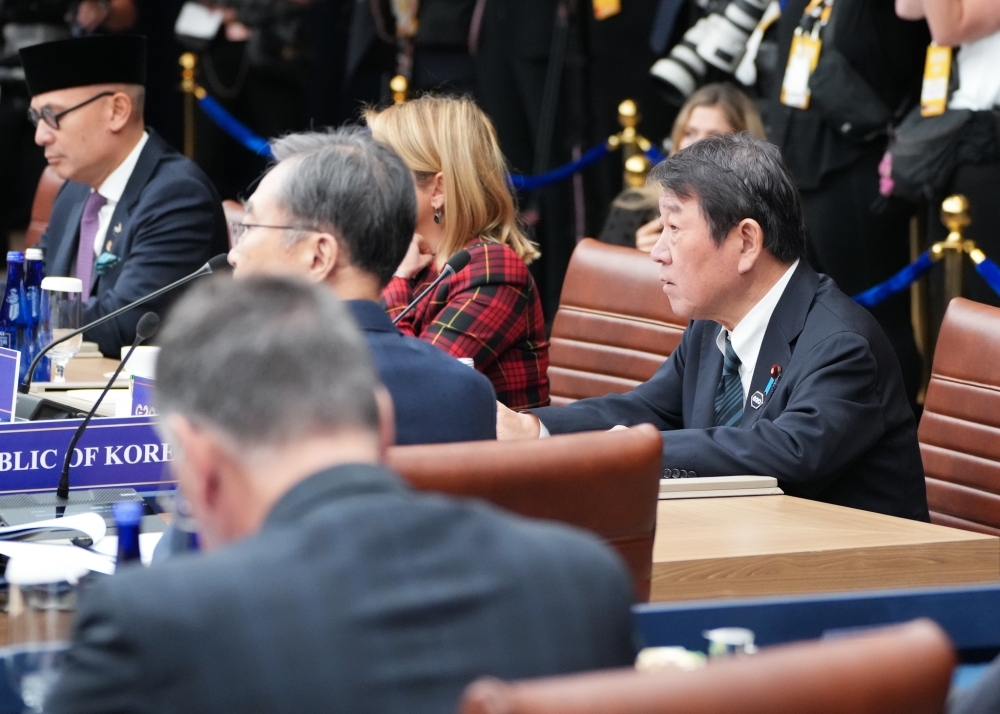 Foreign Minister Motegi attending session 1 of G20 Foreign Ministers' Meeting
