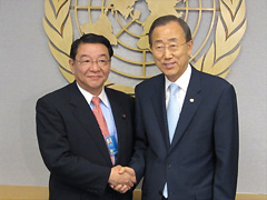 （写真）潘基文国連事務総長との会談