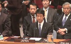 （写真）議長声明が発出された安保理会合に出席