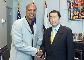 （写真）ネーギン・ニューオリンズ市長との会談（平成18年5月6日）