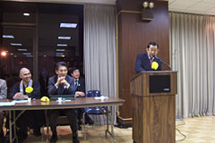 （写真）NGO委員会主催レセプションでの挨拶