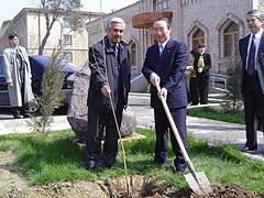 文化交流促進事業の一環としての桜の植樹式