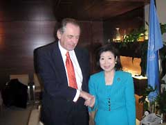 （写真）エリアソン国連総会議長との意見交換