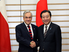 (写真)日・チリ首脳会談(写真提供:内閣広報室)