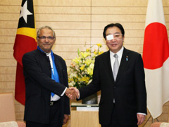 （写真）日・東ティモール首脳会談