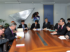 （写真）日EU経済閣僚会合