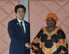 安倍総理とドラミニ=ズマ・アフリカ連合(AU)委員長との会談