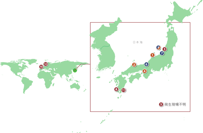 失踪場所の地図