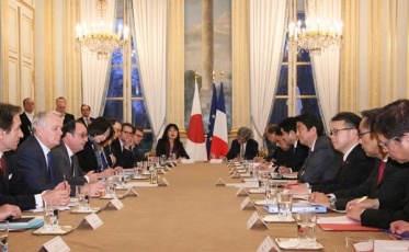 (写真)日仏首脳会談
