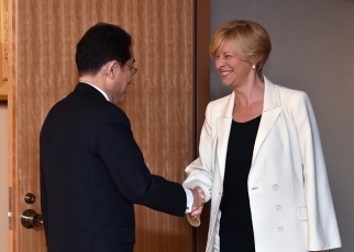 岸田外務大臣とピノッティ・イタリア国防大臣との会談1
