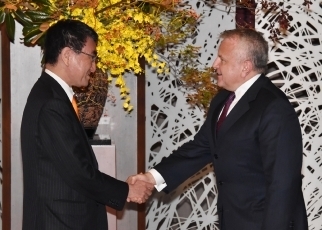 サリバン米国国務副長官による河野外務大臣表敬1
