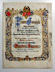 (写真)ハプスブルク家からの親書(1871年)