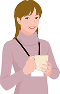 カップを持っている女性