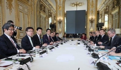 (写真3)日仏首脳会談(写真提供:内閣広報室)