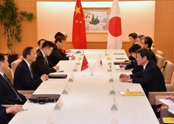 茂木外務大臣と楊潔篪中国共産党中央政治局委員との会談2