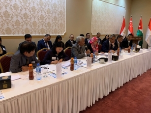 パレスチナ開発のための東アジア協力促進会合高級実務者会合の出席者のようす