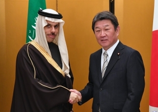 握手する両外相