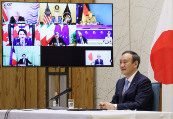 G7首脳テレビ会議(菅総理大臣)