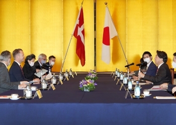 日・デンマーク外相会談の様子