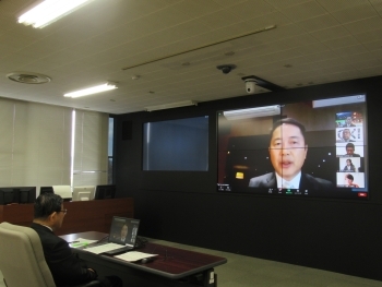 (写真1)オンラインを活用した設立総会の様子
