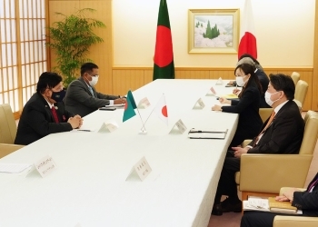 日・バングラデシュ外相会談が行われている様子