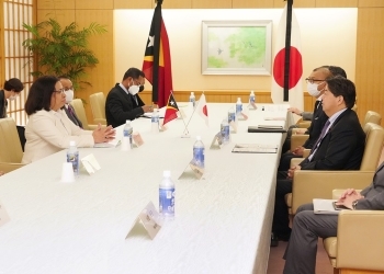 日・東ティモール外相会談が行われている様子