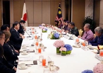 日・マレーシア外相会談の全体会合の様子