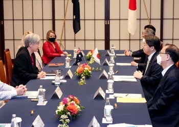 日豪外相会談の様子