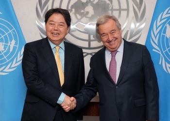 林外務大臣とグテーレス国連事務総長