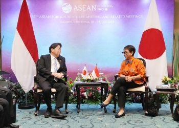 日・インドネシア外相会談が行われている様子