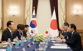 岸田総理とユン韓国大統領の会談の様子