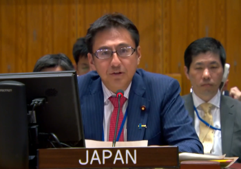 AIと国際の平和と安全に関する安保理閣僚級会合で日本政府を代表してステートメントを実施する武井外務副大臣